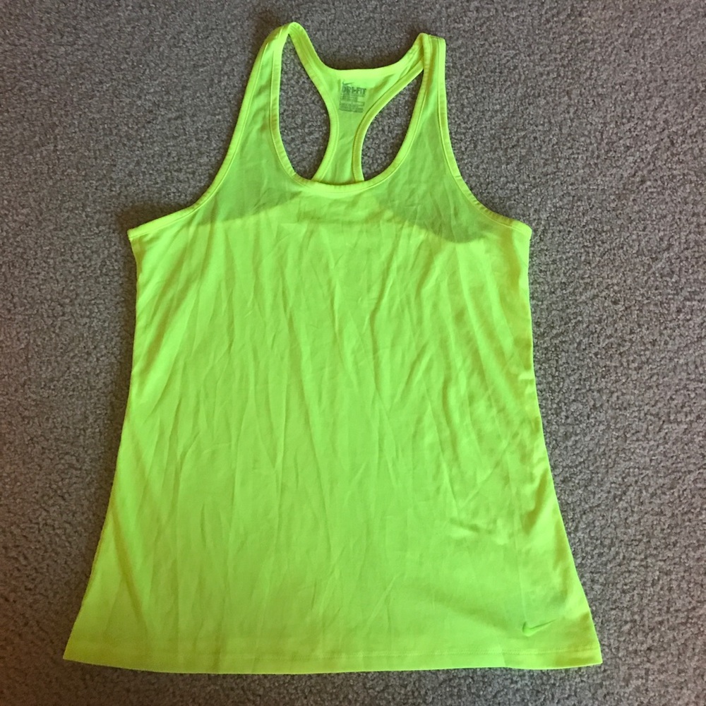 Neon Yellow NIKE Pro Tank Top